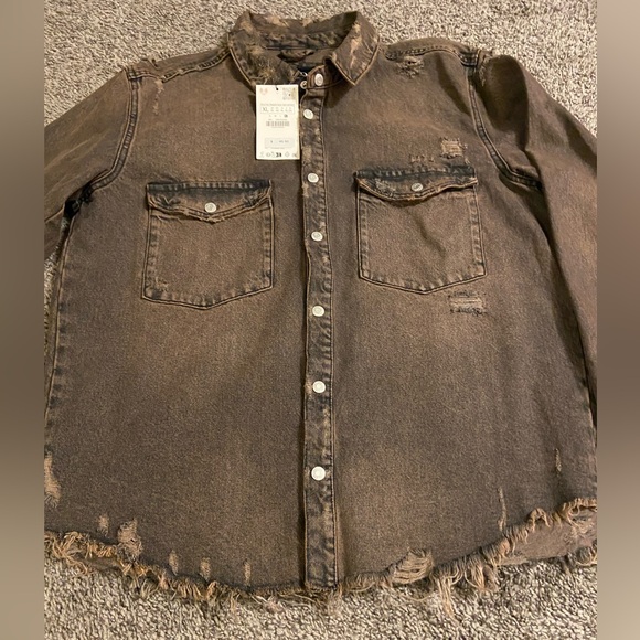 Distressed Denim Top size Men XL - Picture 2 of 7